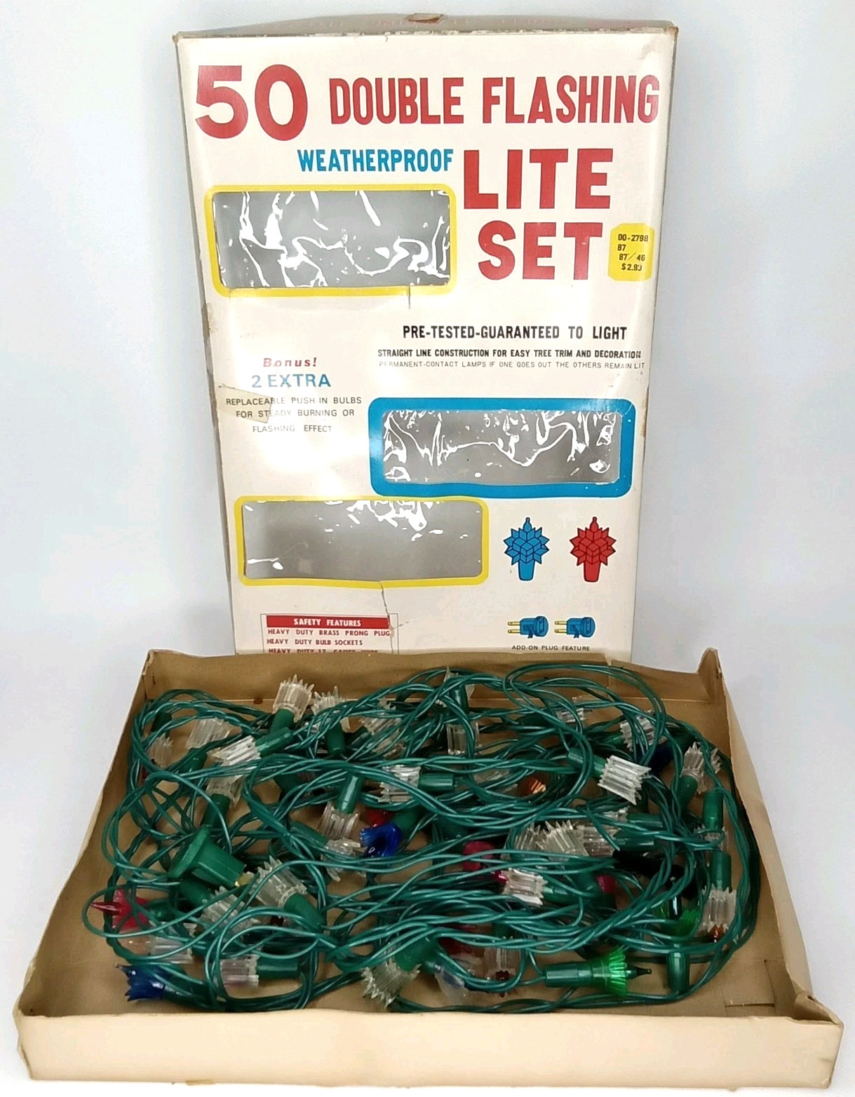 Vintage 1980s Paulanne Flashing Reflector Christmas Lights With Original Box Vintage 1980s Paulanne Flashing Reflector Christmas Lights With Original Box