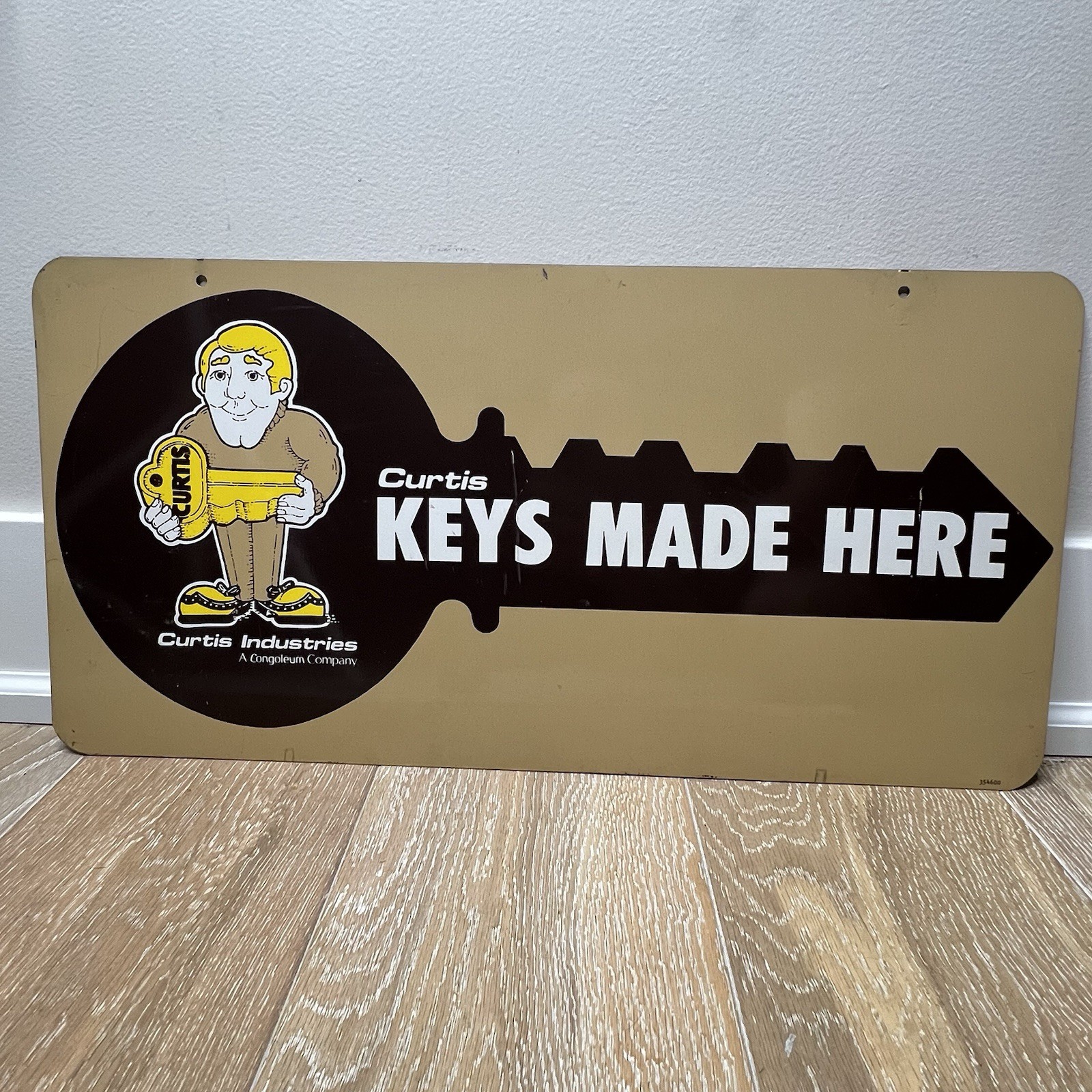 VTG Curtis Keys Double‑Sided Metal Sign Hardware Store Advertising 24 X 12