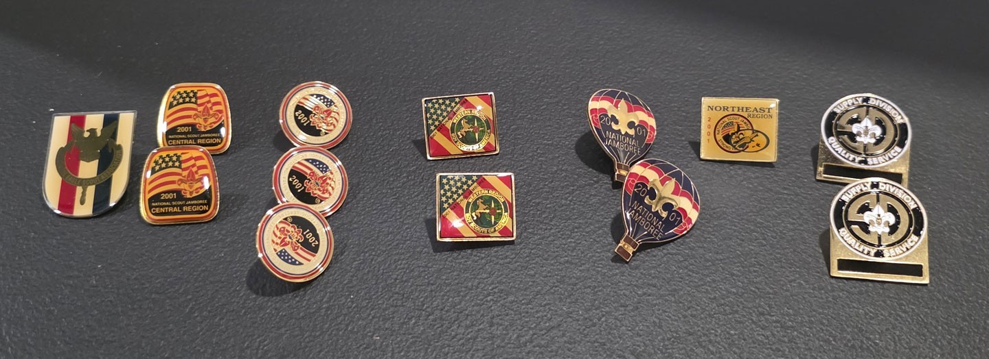 Lot of 13 Vintage 2001 Boy Scouts National Jamboree Pins NESA Regional Supply BS