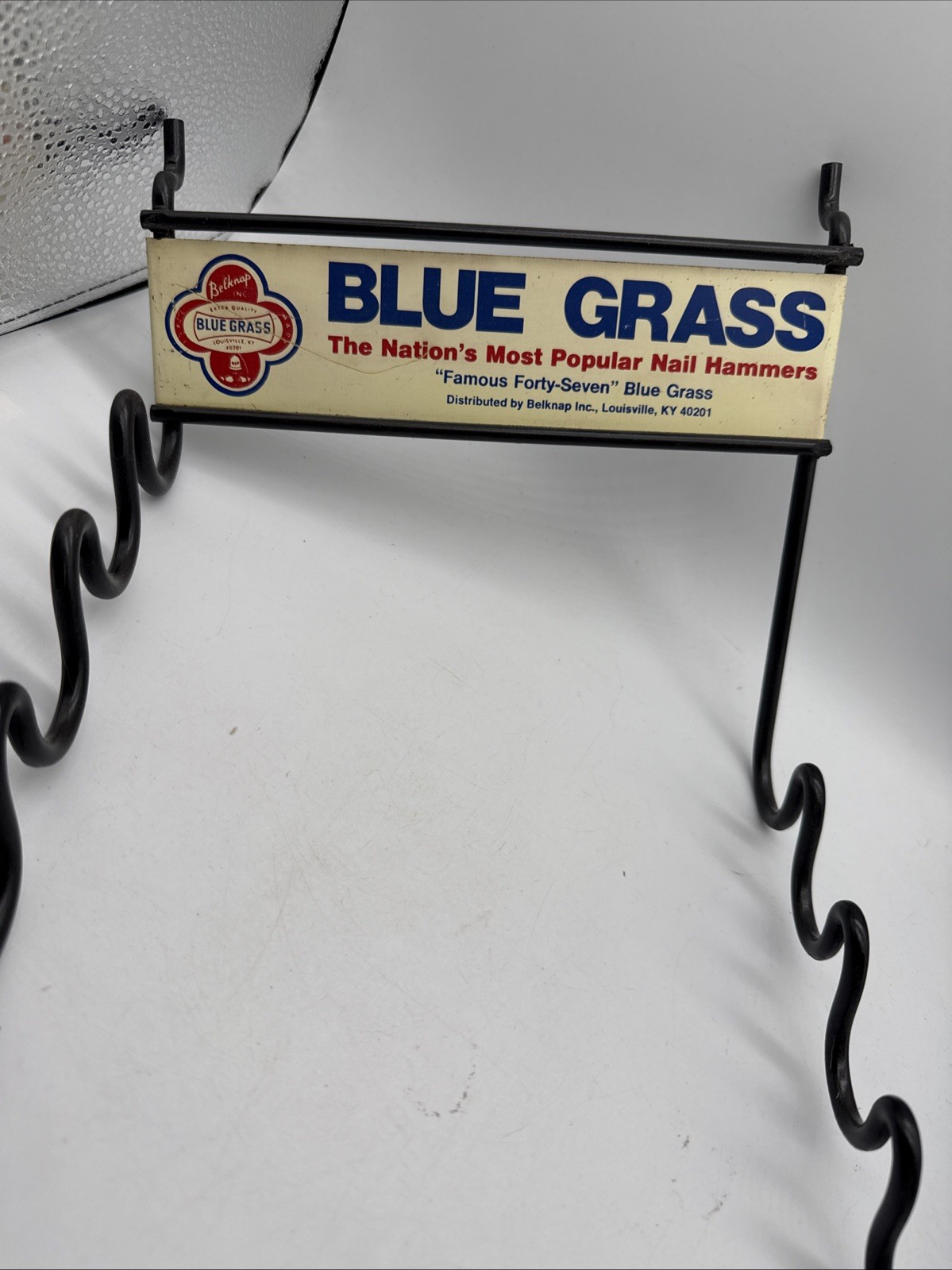Vintage Belknap Blue Grass Nail Hammer Advertising Rack Store Display Vintage Belknap Blue Grass Nail Hammer Advertising Rack Store Display