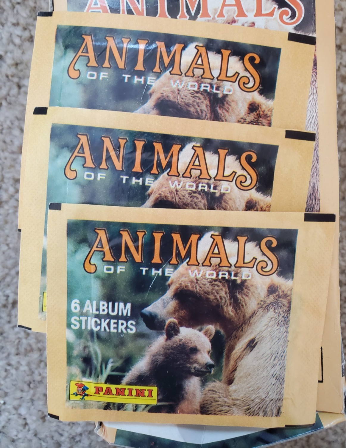 1988 Panini Animals of the World Stickers 3 Pack lot Sealed Vintage 1988 Panini Animals of the World Stickers 3 Pack lot Sealed Vintage