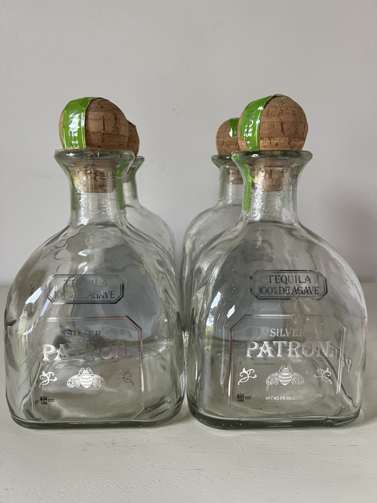 4 Patron Silver Tequila 750ml EMPTY Bottles w Corks OLD STYLE For Crafts 4 Patron Silver Tequila 750ml EMPTY Bottles w Corks OLD STYLE For Crafts