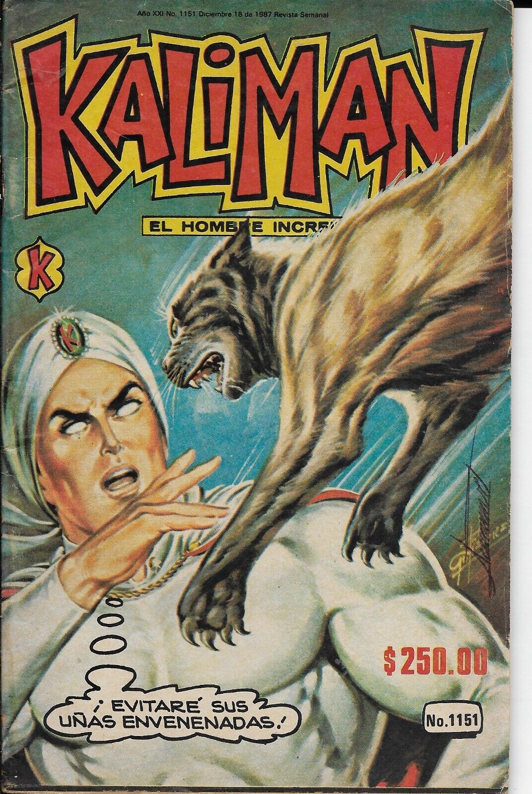 Kaliman El Hombre Increible #1151 - Diciembre 18, 1987 - Mexico