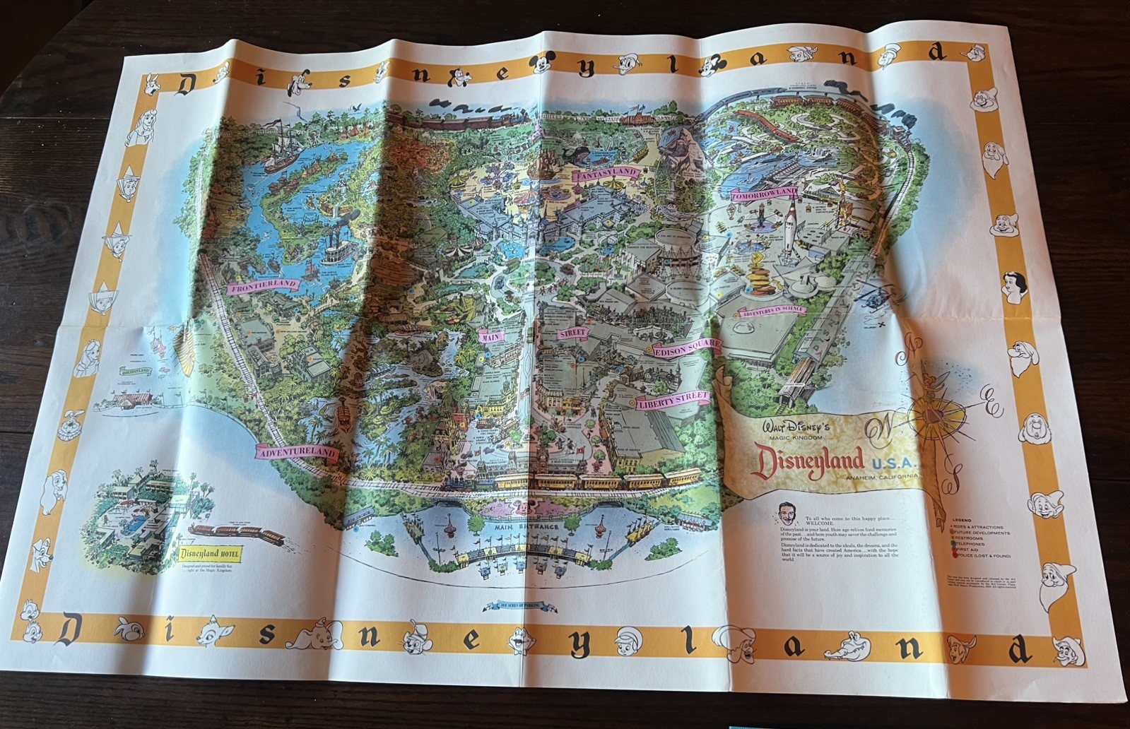 Disneyland 1958 Version B Theme Park Map Walt Disney Rare Folded Disneyland 1958 Version B Theme Park Map Walt Disney Rare Folded