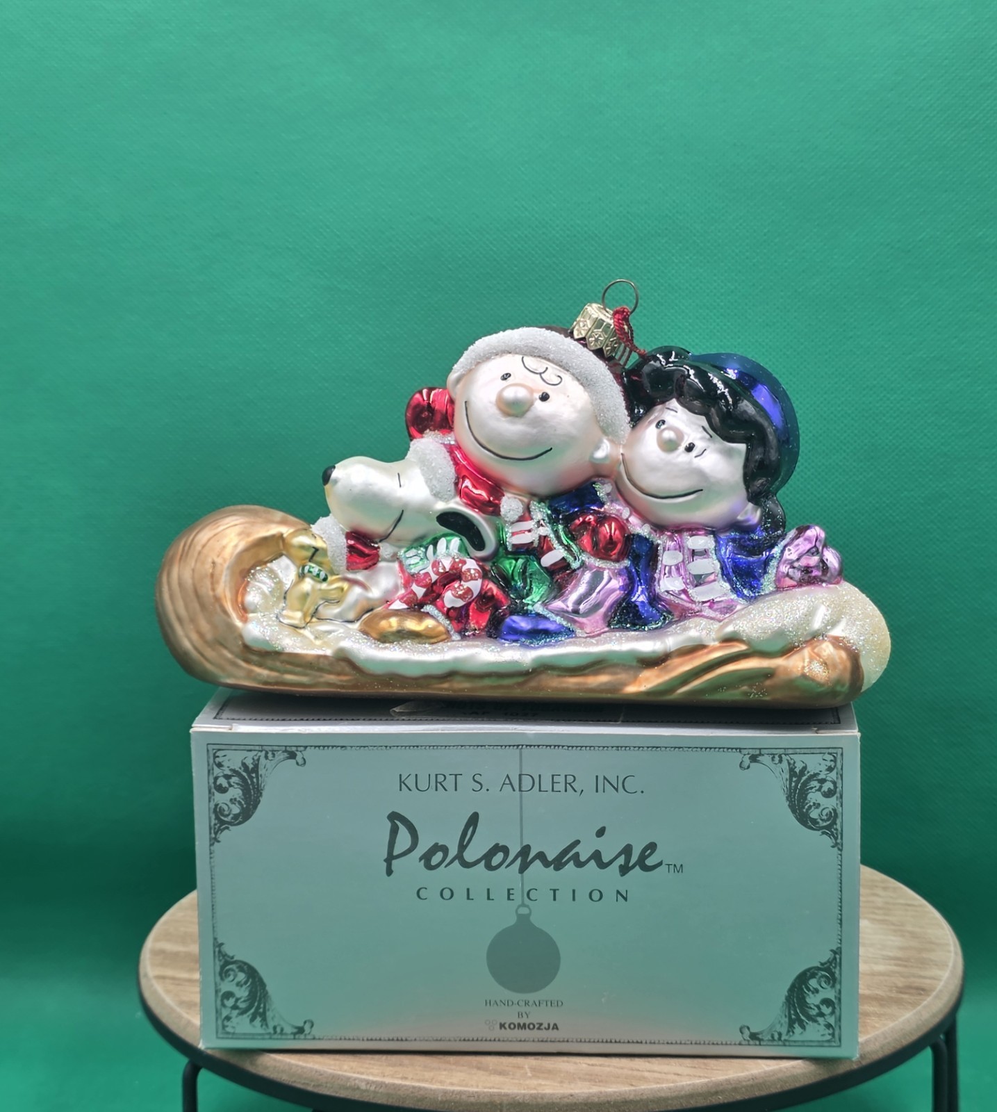 Kurt Adler Polonaise Peanuts Snoopy Charlie Brown Lucy Glass Ornament AP1027