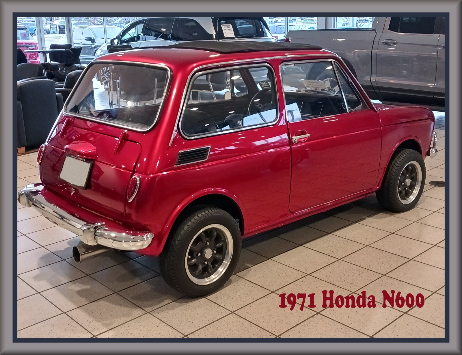 1971 Honda N600 Hatchback coupe, Toolbox - Refrigerator Magnet, 42 MIL