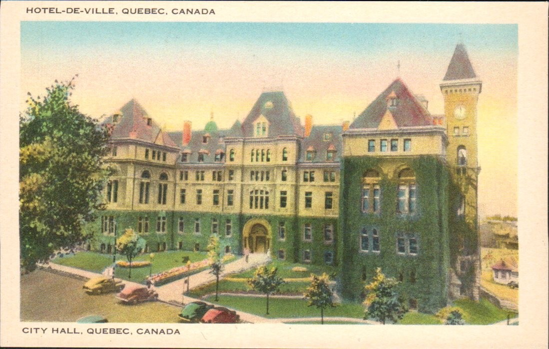 Quebec City - Hotel-de-Ville City Hall - Librairie Garneau Postcard - c1945 Quebec City - Hotel-de-Ville City Hall - Librairie Garneau Postcard - c1945