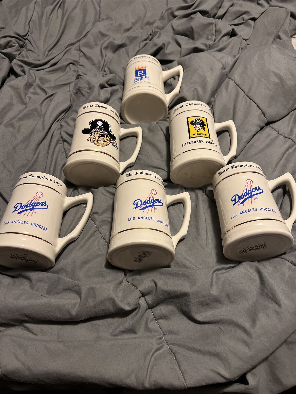 World Series Mugs Lot Vintage MLB Dodgers Pirates Royals