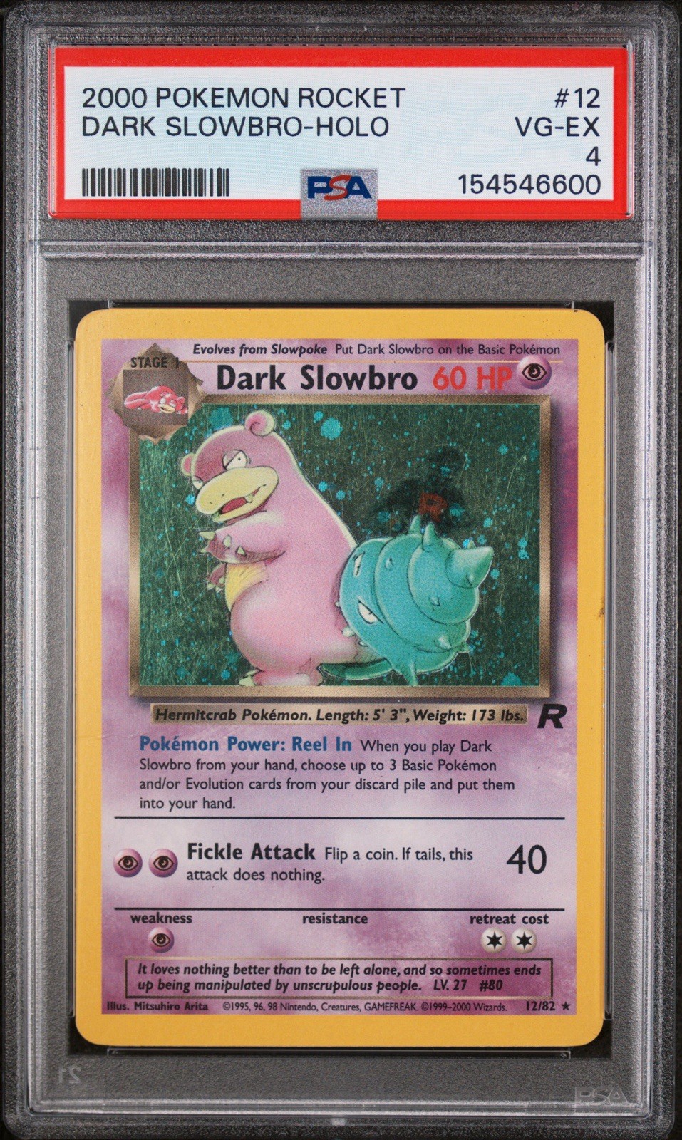Pokemon Dark Slowbro Team Rocket Holo Rare #12 PSA 4 Pokemon Dark Slowbro Team Rocket Holo Rare #12 PSA 4