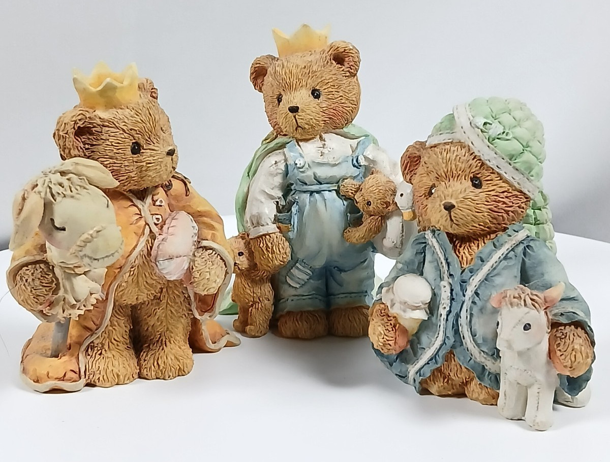 1992 Enesco Cherished Teddies 950718 Set Of 3: Wilbur, Richard Edward 1992 Enesco Cherished Teddies 950718 Set Of 3: Wilbur, Richard Edward