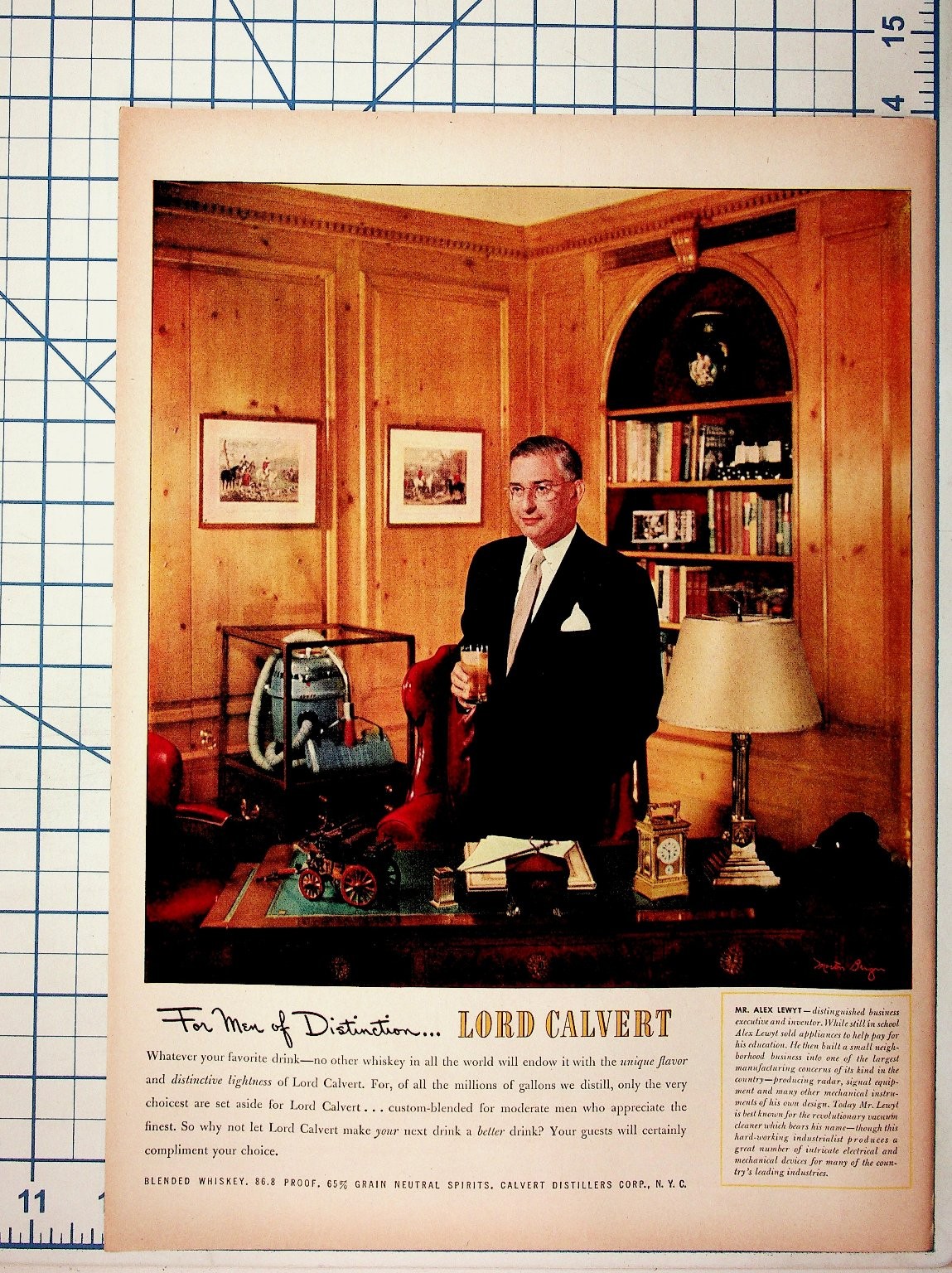 Vintage Lord Calvert Whiskey Ad Alex Lewyt Vacuum Cleaner Inventor Ephemera Vintage Lord Calvert Whiskey Ad Alex Lewyt Vacuum Cleaner Inventor Ephemera