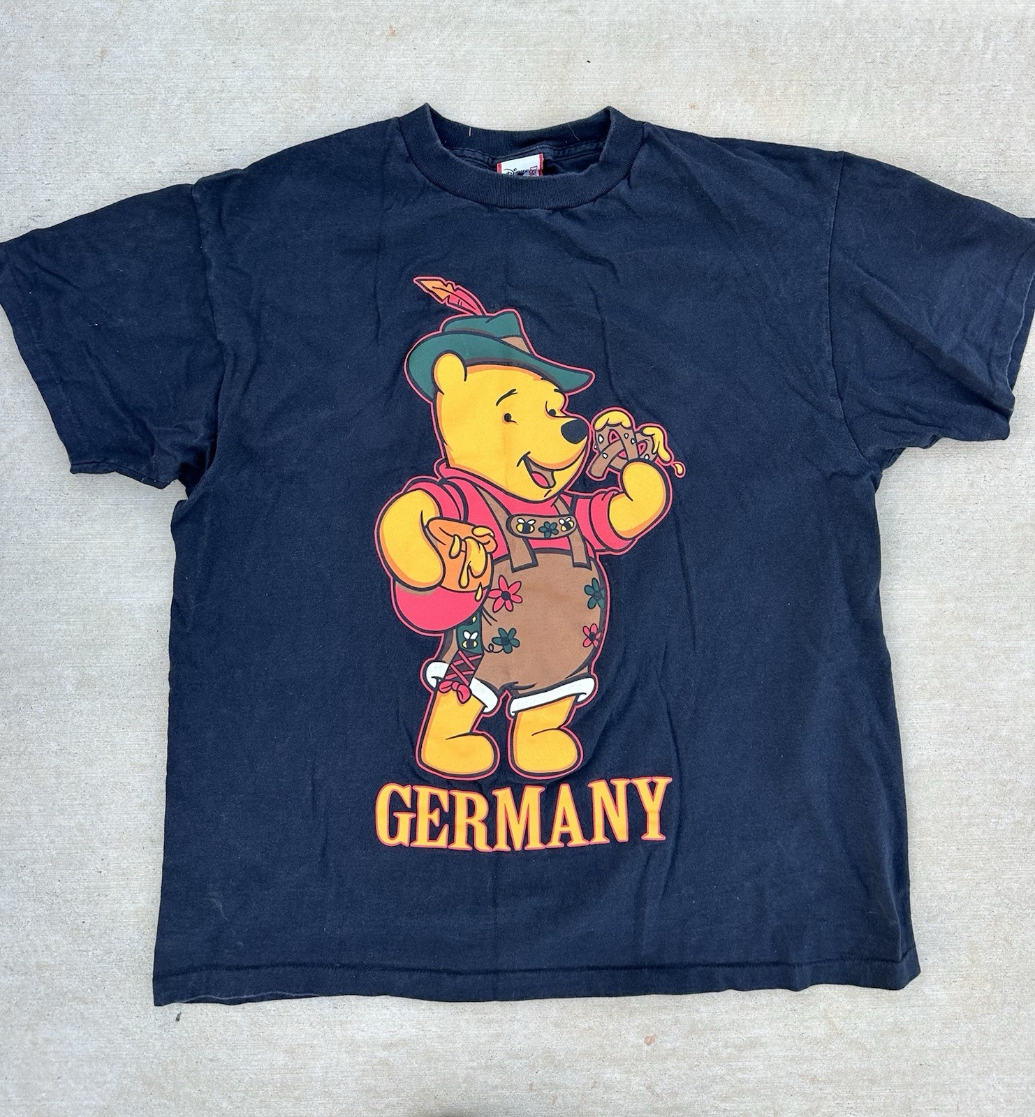 Vintage Disney Designs Winnie the Pooh Germany Epcot Graphic  T-Shirt One Size
