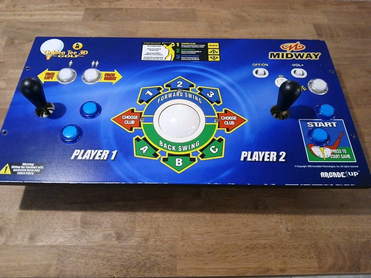 Arcade1UP Golden Tee 3D Deluxe Control Panel Arcade Part Only Arcade1UP Golden Tee 3D Deluxe Control Panel Arcade Part Only