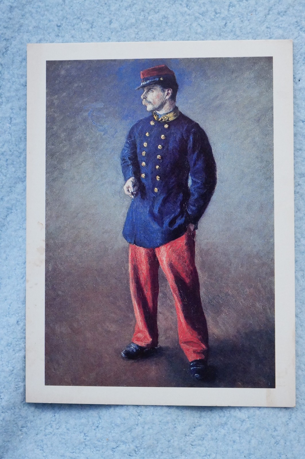 A Soldier - Gustave Caillebotte - Art Postcard A Soldier - Gustave Caillebotte - Art Postcard