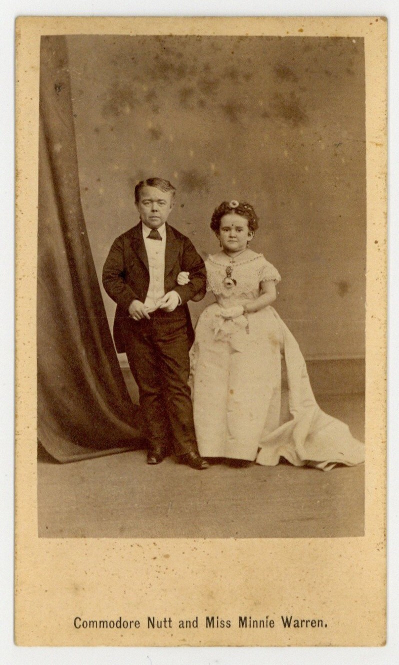 Commodore Nutt & Minnie Warren 1864 Circus Sideshow PT Barnum CDV Photo War Era Commodore Nutt & Minnie Warren 1864 Circus Sideshow PT Barnum CDV Photo War Era