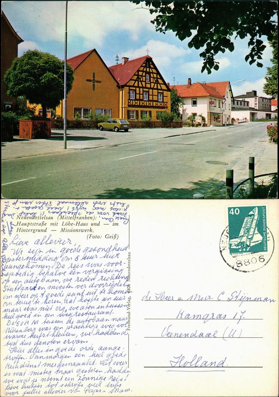 Neuendettelsau Main Street, Löhe House, Missionary Work, VW Golf Car 1970