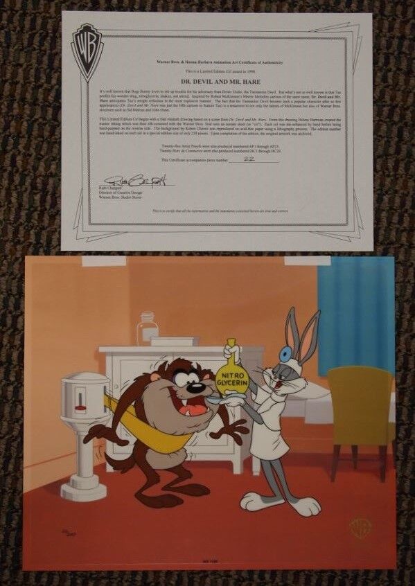 S/O Limited Cel Dr. Devil and Mr. Hare Bugs Bunny Tasmanian Devil Taz Doctor UF