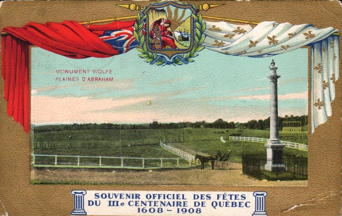 Quebec City 1908 Tercentenary - Wolfe Monument Plains of Abraham - Postcard