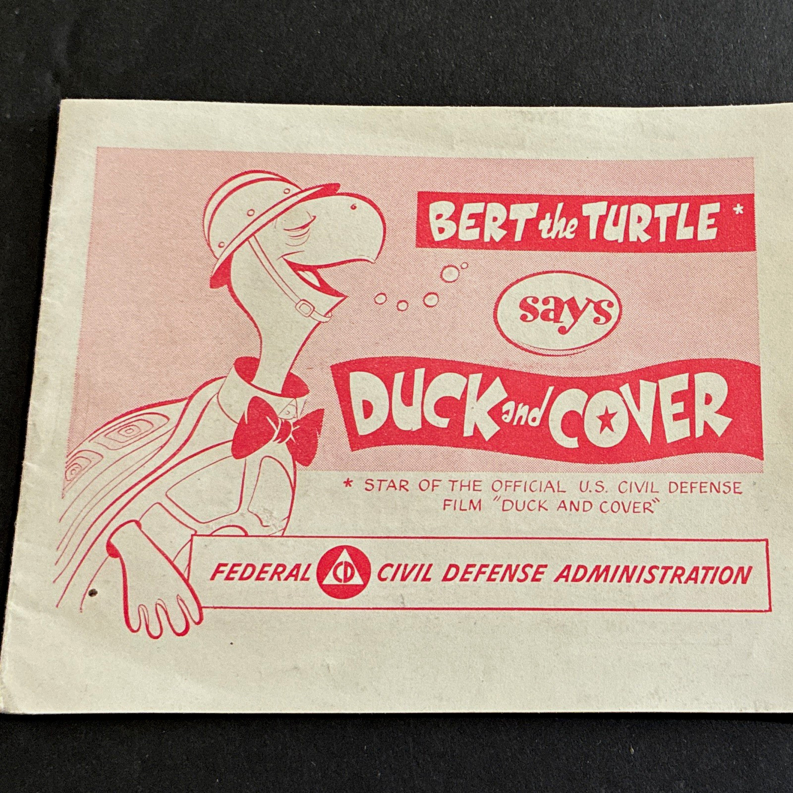 1951 Vintage Bert the Turtle Duck & Cover Civil Defense Cartoon Booklet Pamphlet 1951 Vintage Bert the Turtle Duck & Cover Civil Defense Cartoon Booklet Pamphlet