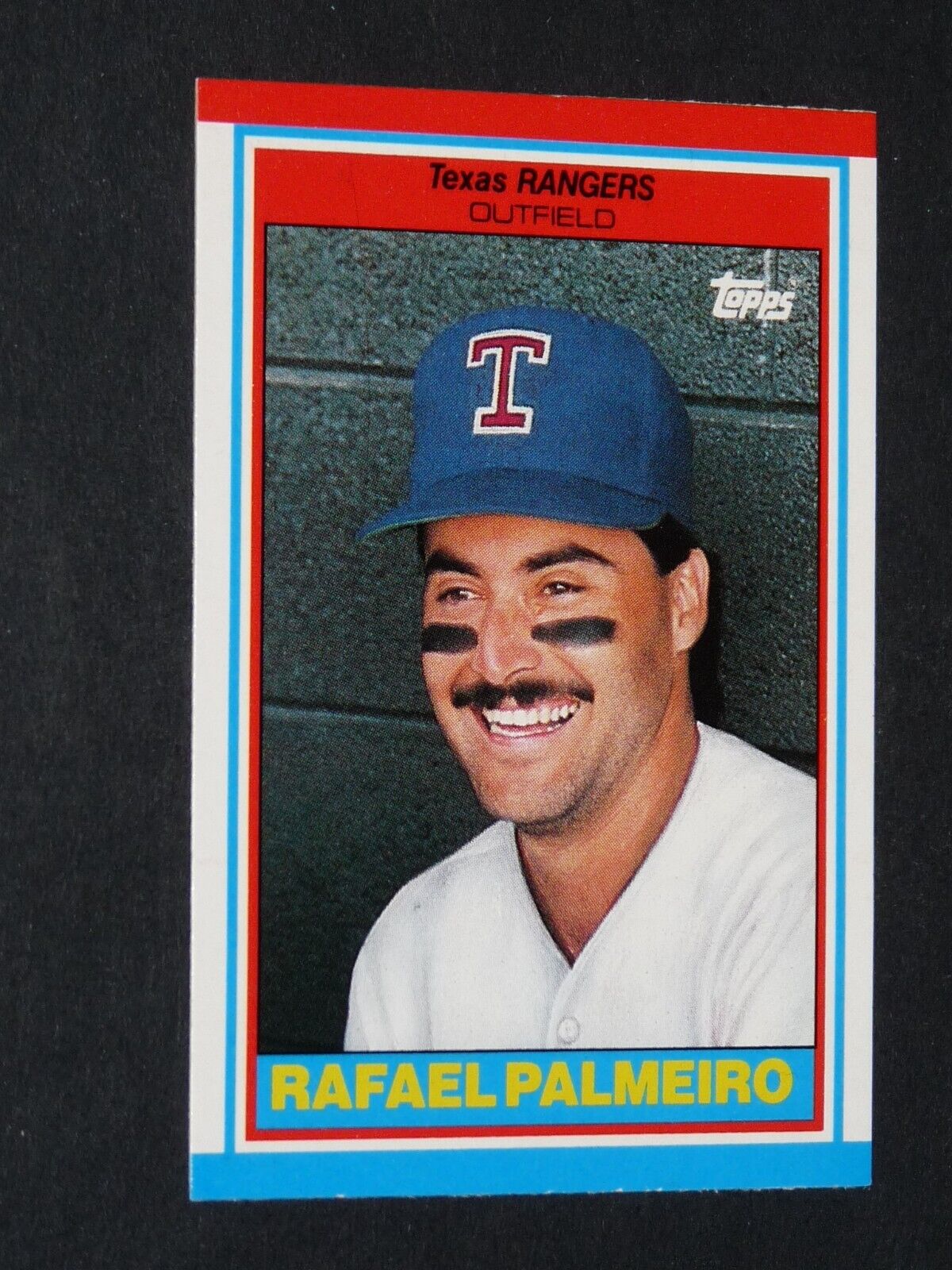 1989 TOPPS MINI BASEBALL CARD #58 RAFAEL PALMEIRO TEXAS RANGERS