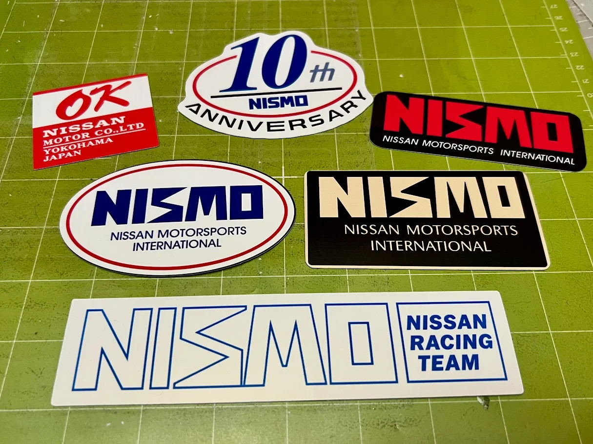 Old Logo Nismo Nissan Motorsports - Set of 6 Reproduction Stickers Old Logo Nismo Nissan Motorsports - Set of 6 Reproduction Stickers