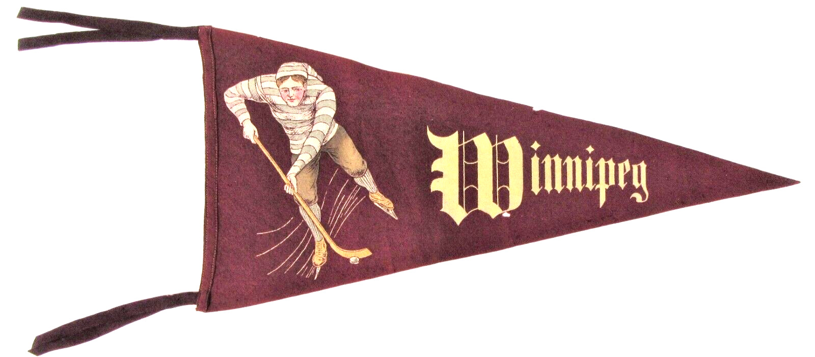 rare circa 1910 vintage WINNIPEG hockey pennant