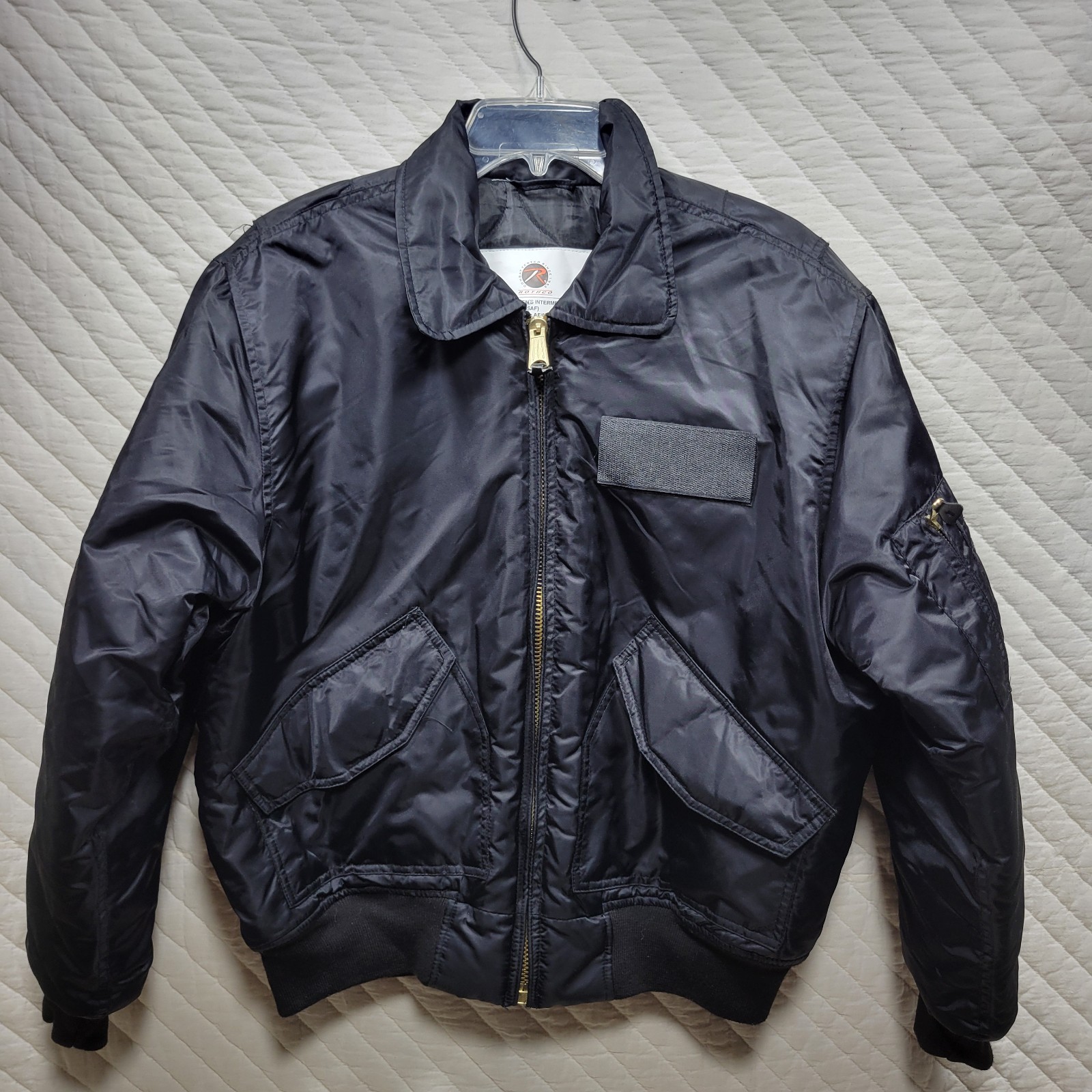 US Military Pilot CWU-45/P Flight Jacket Flyer's Cold Weather SMALL USAF Black