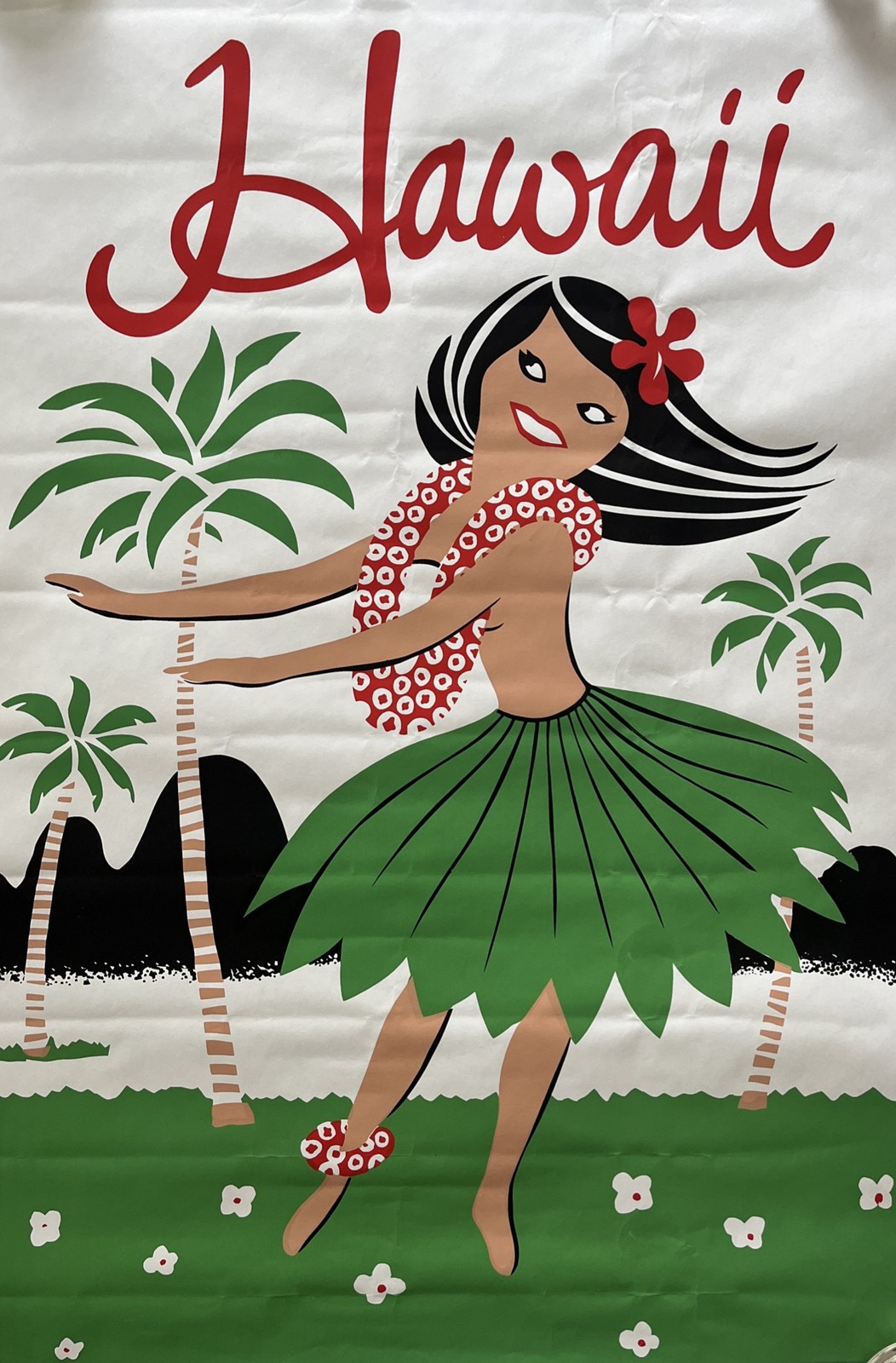 Vintage 1981 HAWAII Travel Poster 22x32 Paradise Products HULA GIRL Vintage 1981 HAWAII Travel Poster 22x32 Paradise Products HULA GIRL