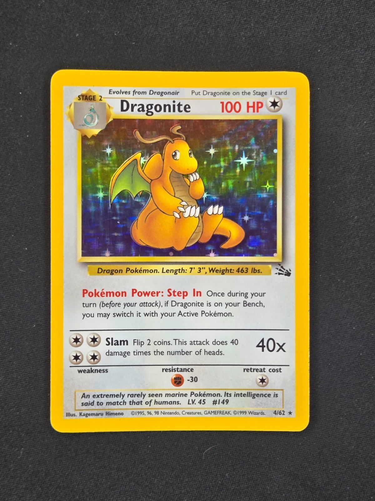 Dragonite Holo Fossil #4 Excellent Dragonite Holo Fossil #4 Excellent