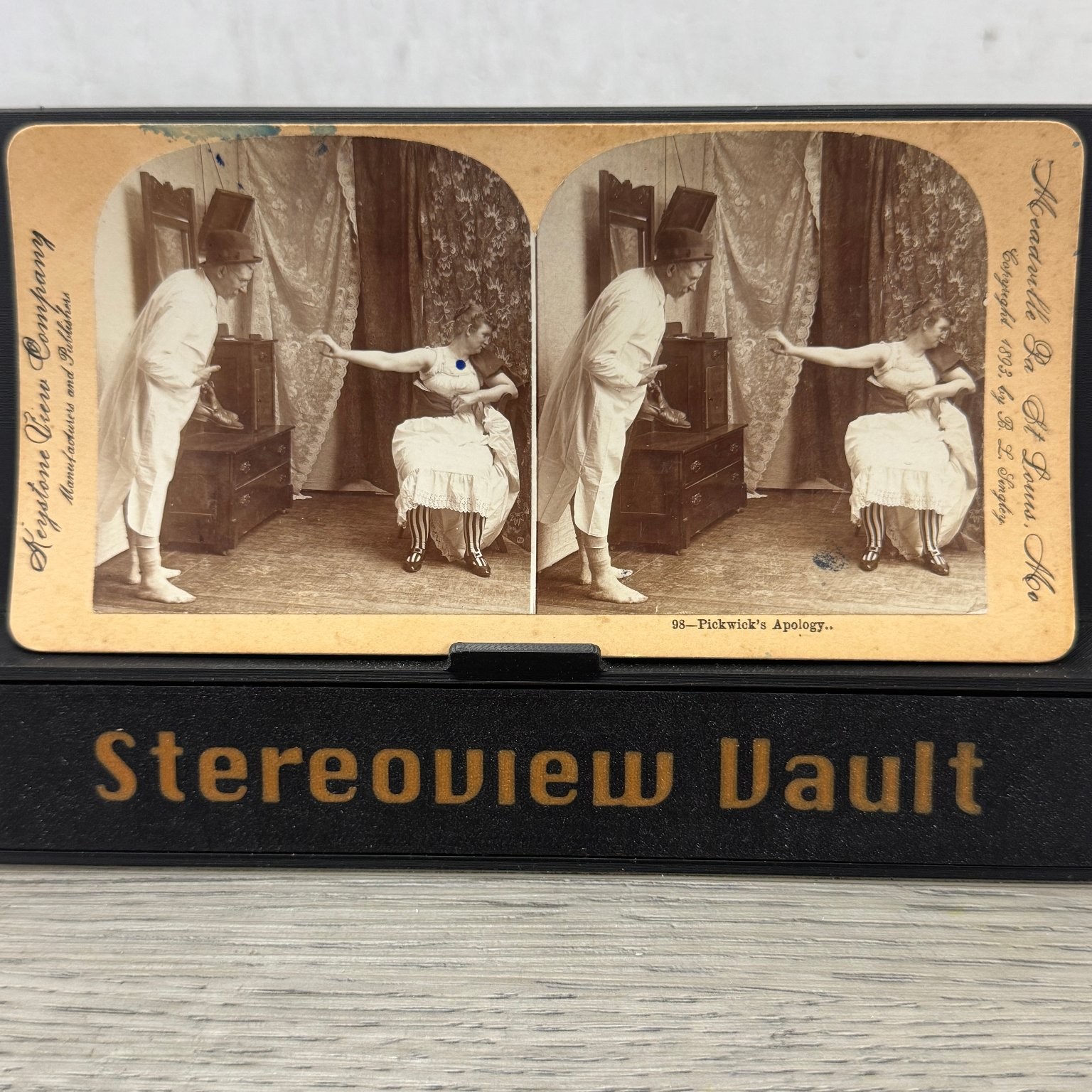 Pickwick\'s Apology Stereoview Keystone View Co. 1893 Missouri Theater