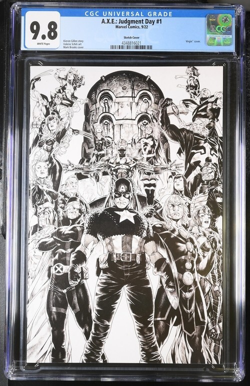 A.X.E.: Judgement Day #1 (Marvel 2022) CGC 9.8, White Pages, Brooks Sketch Var. A.X.E.: Judgement Day #1 (Marvel 2022) CGC 9.8, White Pages, Brooks Sketch Var.