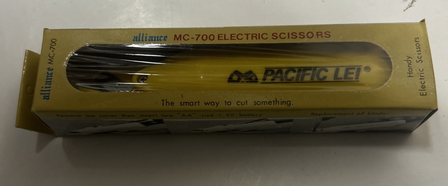 Alliance MC-700 Yellow Electric Scissors AA Battery Vintage PACIFIC LEI Sewing Alliance MC-700 Yellow Electric Scissors AA Battery Vintage PACIFIC LEI Sewing