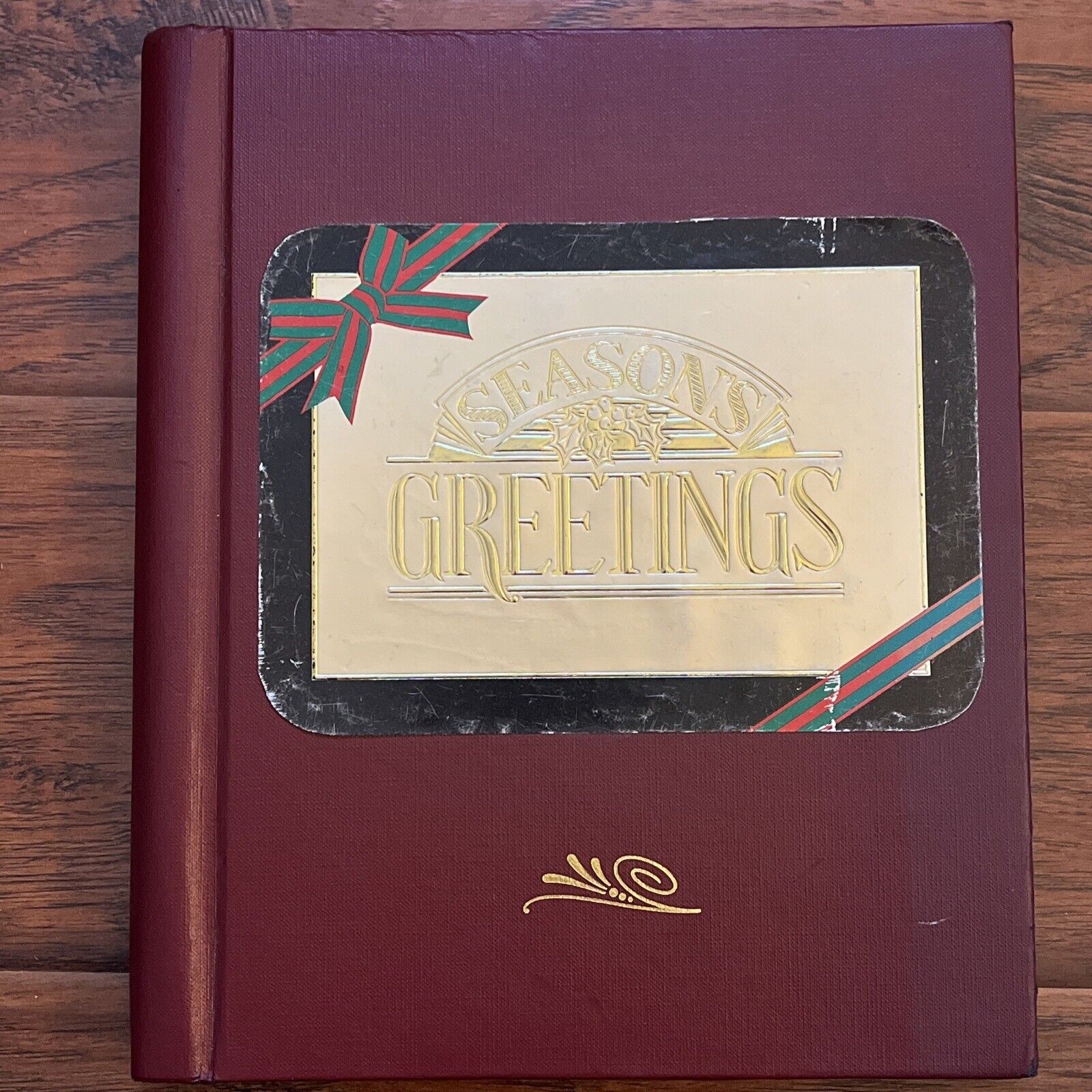 Vtg 1960s Santa Christmas Scrapbook Scrap Cards Religious Filled Album OOAK