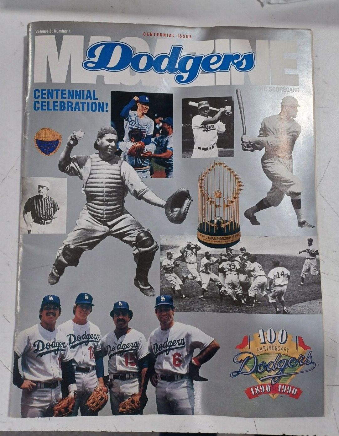Vintage 1990 MLB LA Dodgers Magazine Volume 3 Number 1 Centennial Issue