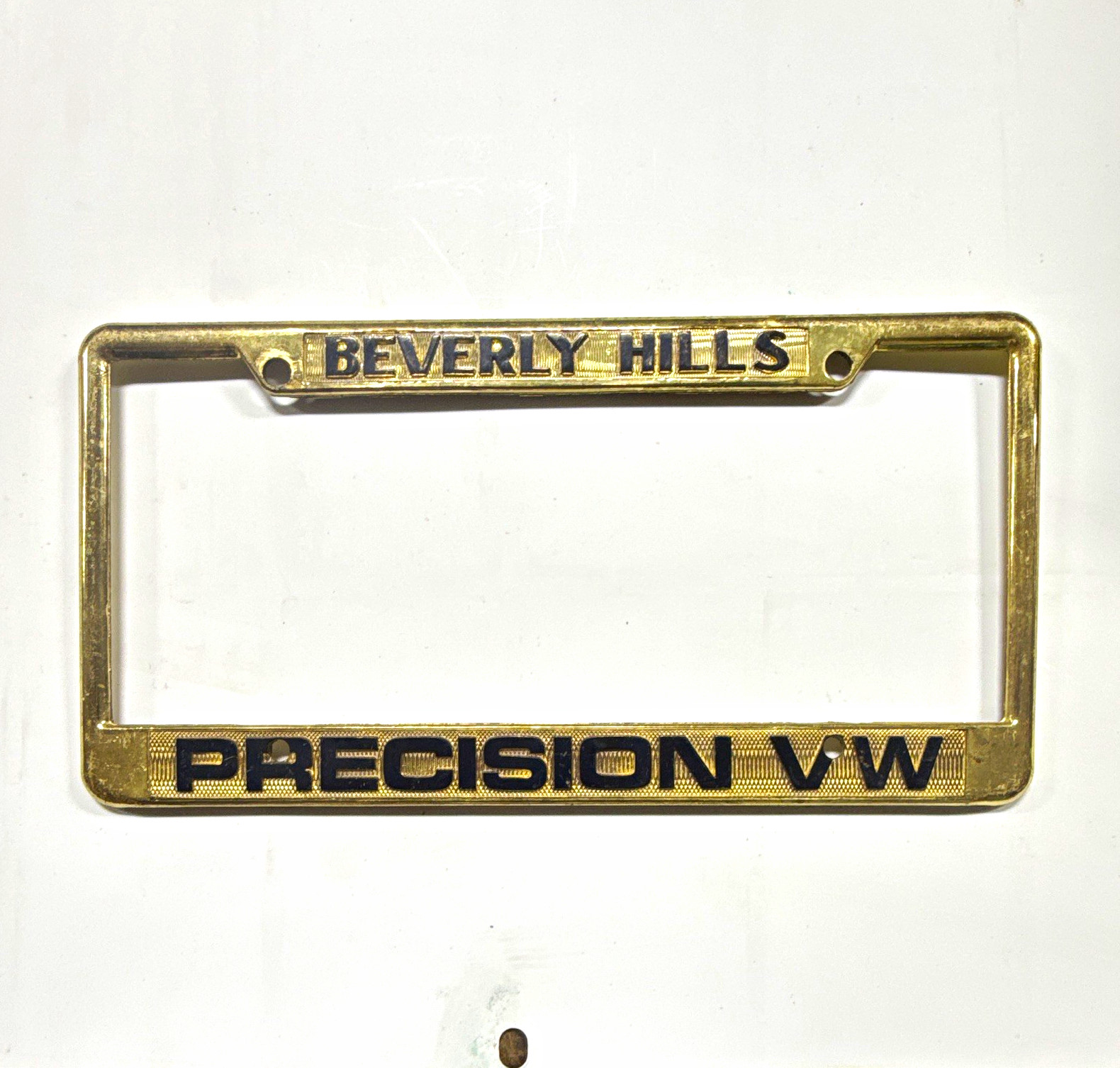 Beverly Hills Precision VW Metal License Plate Frame Gold Tone Beverly Hills Precision VW Metal License Plate Frame Gold Tone