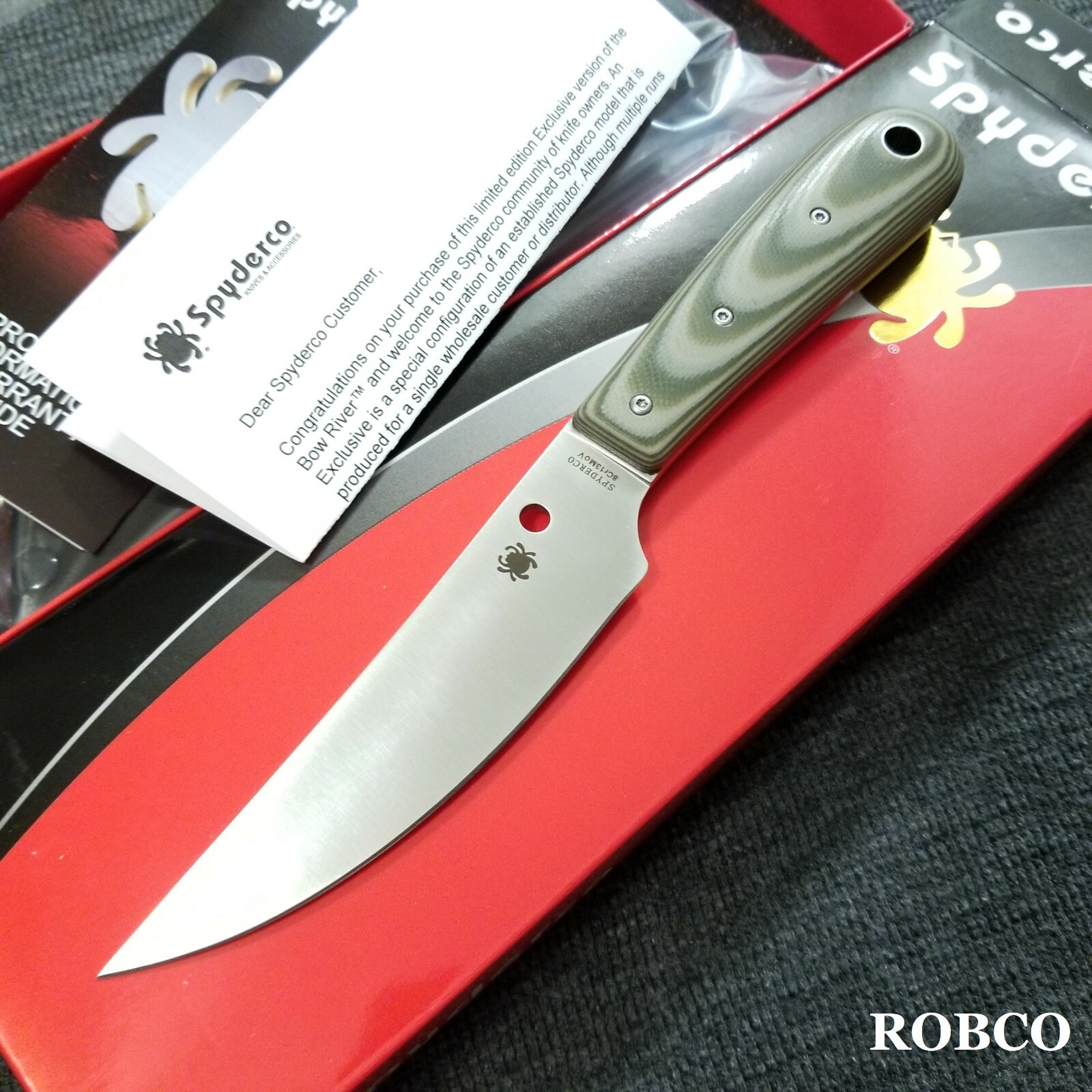 Spyderco Bow River Satin Blade OD Green/Black G-10 EXCLUSIVE FB46GPOD Spyderco Bow River Satin Blade OD Green/Black G-10 EXCLUSIVE FB46GPOD