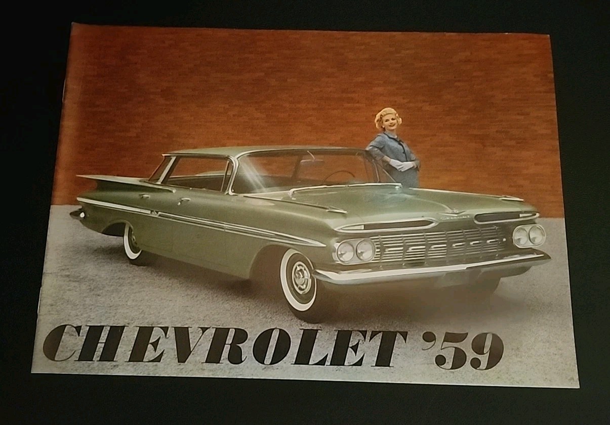 Original 1959 Chevrolet Full Size Car Deluxe Sales Brochure 59 Chevy Impala