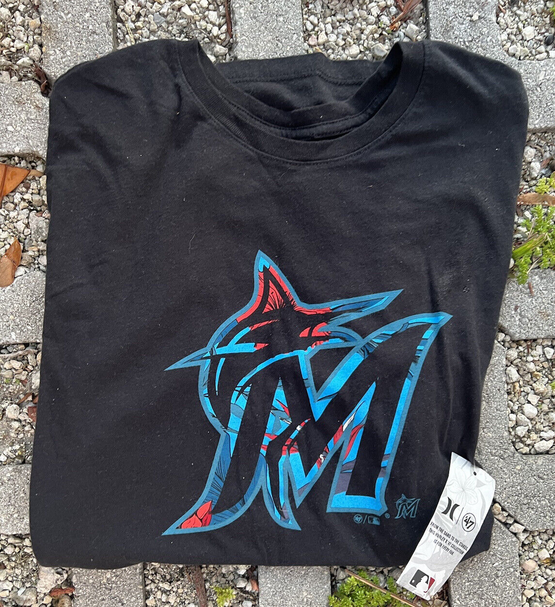 Miami Marlins Shirt Mens M Medium Hurley X ‘47 T Shirt MLB Baseball