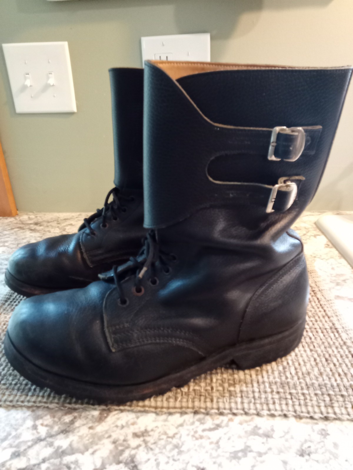 Original 1988 Yugoslavian Military Surplus Double Buckle Boots Size 12 JNA