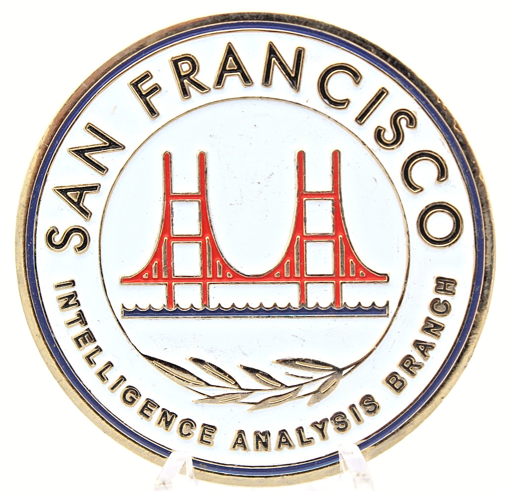 FBI San Francisco Intelligence Analysis Branch Challenge Coin 1.75