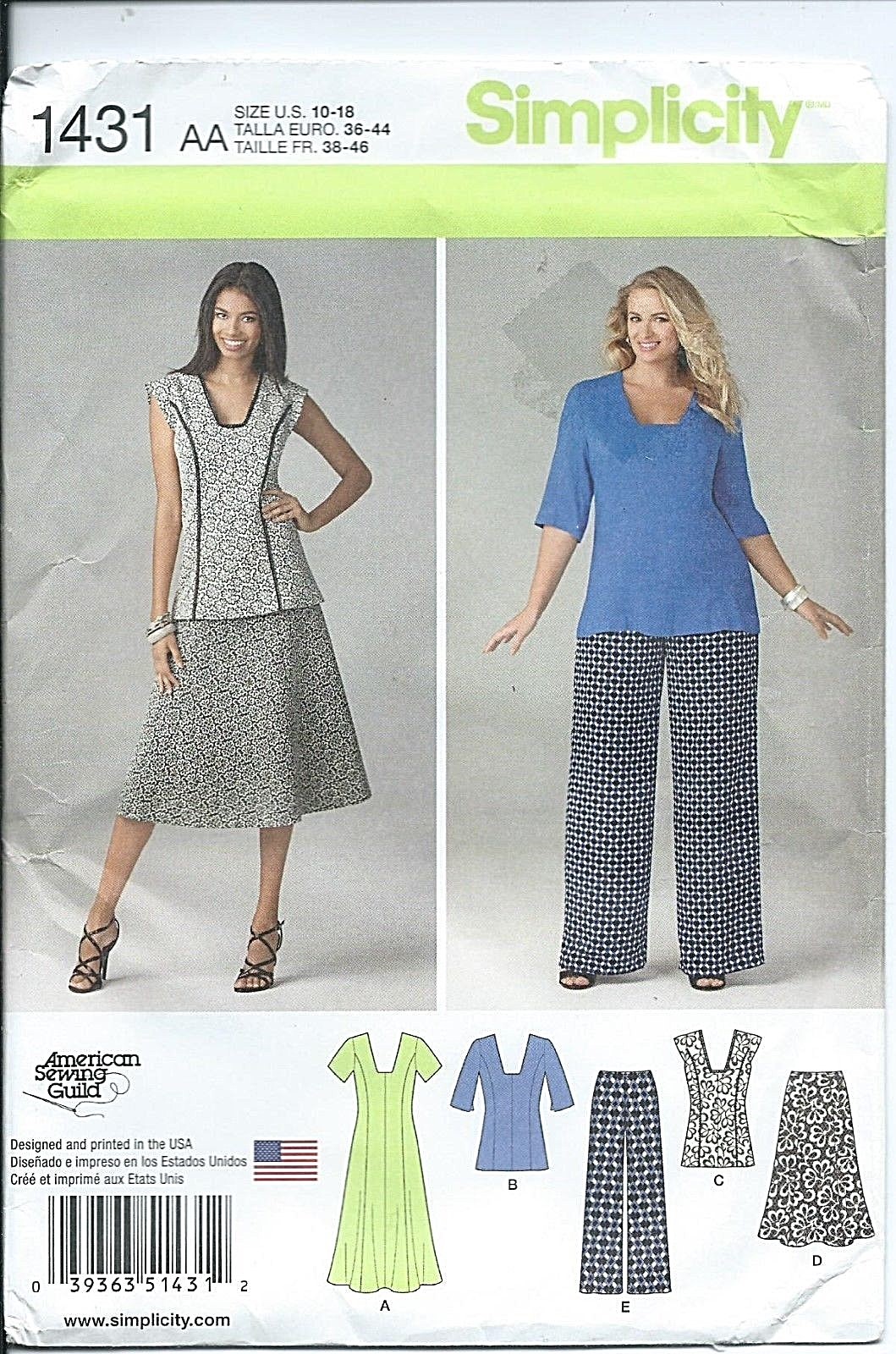 S 1431 sewing pattern DRESS TUNIC SKIRT PANTS sew sizes 10-12-14-16-18 New UNCUT S 1431 sewing pattern DRESS TUNIC SKIRT PANTS sew sizes 10-12-14-16-18 New UNCUT