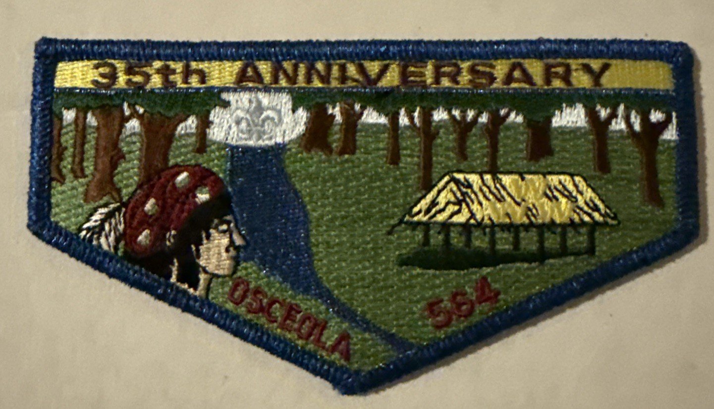 Osceola Lodge 564 OA Order Of The Arrow Patch Flap 35th Anniversary Osceola Lodge 564 OA Order Of The Arrow Patch Flap 35th Anniversary