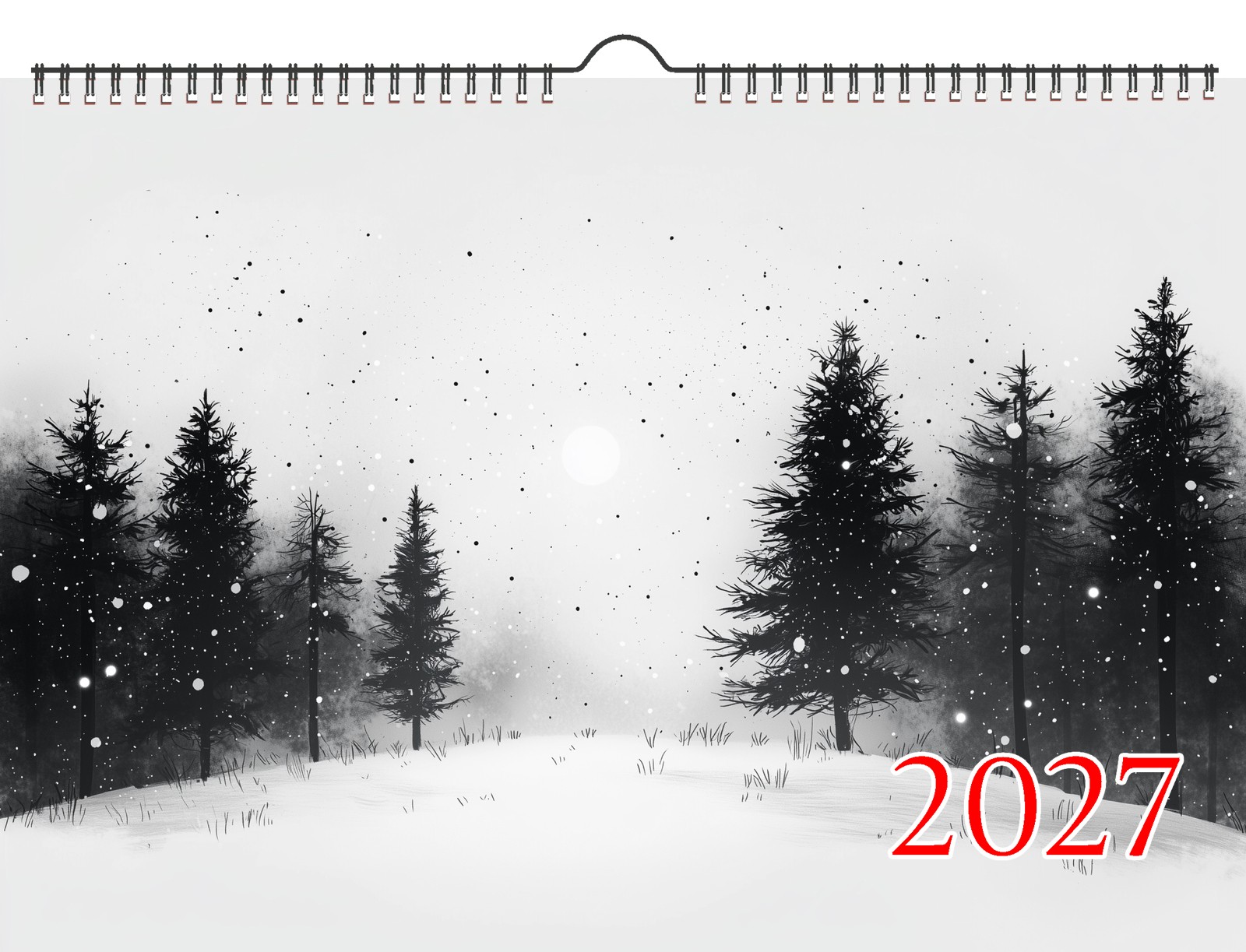 2027 Wall Calendar ~ Winter Silence: Serene Snowy Landscapes in Monochrome 2027 Wall Calendar ~ Winter Silence: Serene Snowy Landscapes in Monochrome