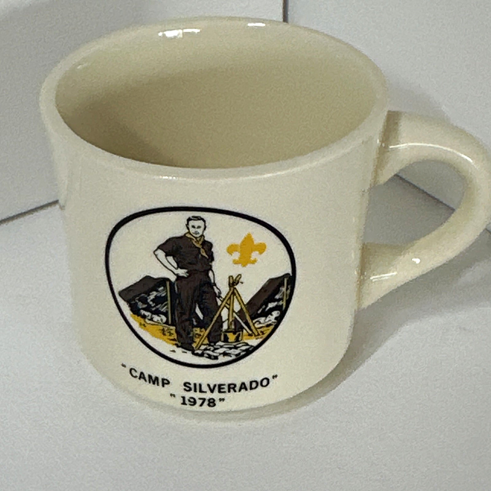 Vintage Boy Scouts Camp Silverado 1978 White Collectible Mug USA Vintage Boy Scouts Camp Silverado 1978 White Collectible Mug USA