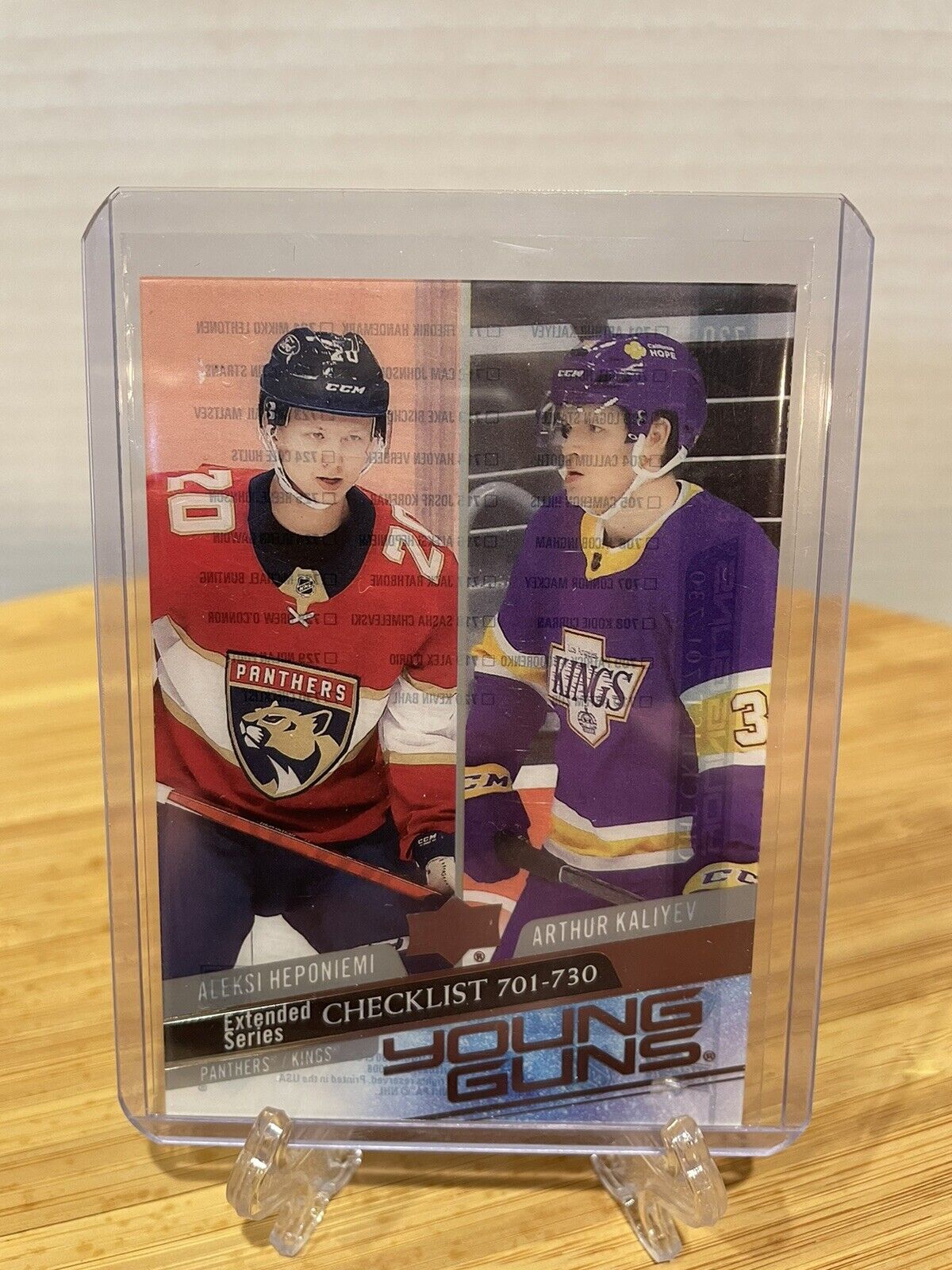 2020-2021 Extended Series Young Guns Checklist  Clearcut Acetate