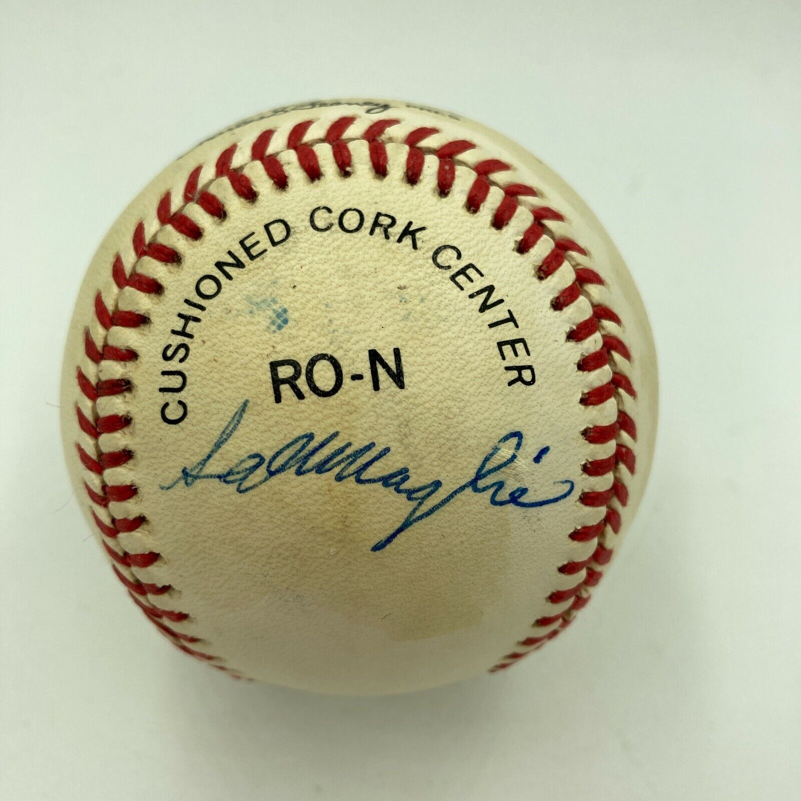 Sal Maglie Signed Vintage National League Feeney Baseball PSA DNA Sticker