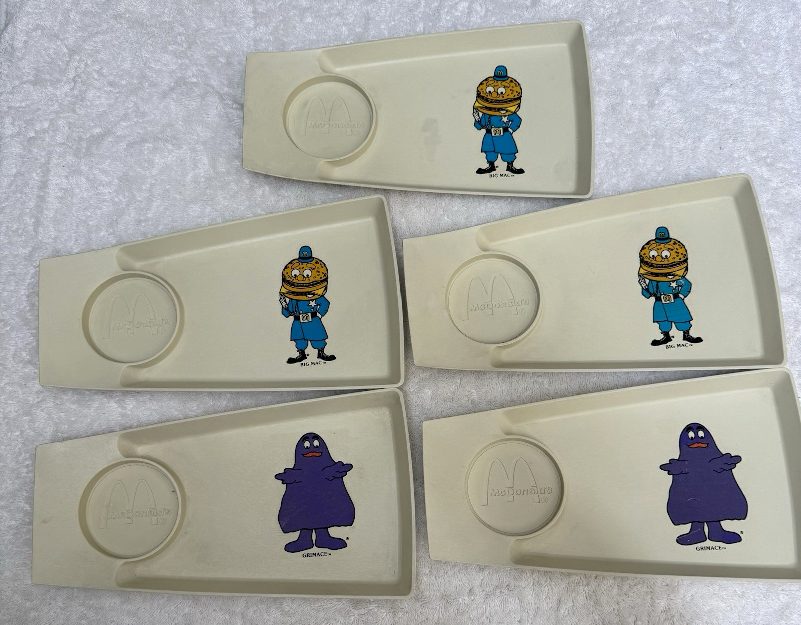 lot of 5 Vintage 1970\'s McDonald\'s Grimace & Hamburglar Big Mac Trays lot of 5 Vintage 1970\'s McDonald\'s Grimace & Hamburglar Big Mac Trays
