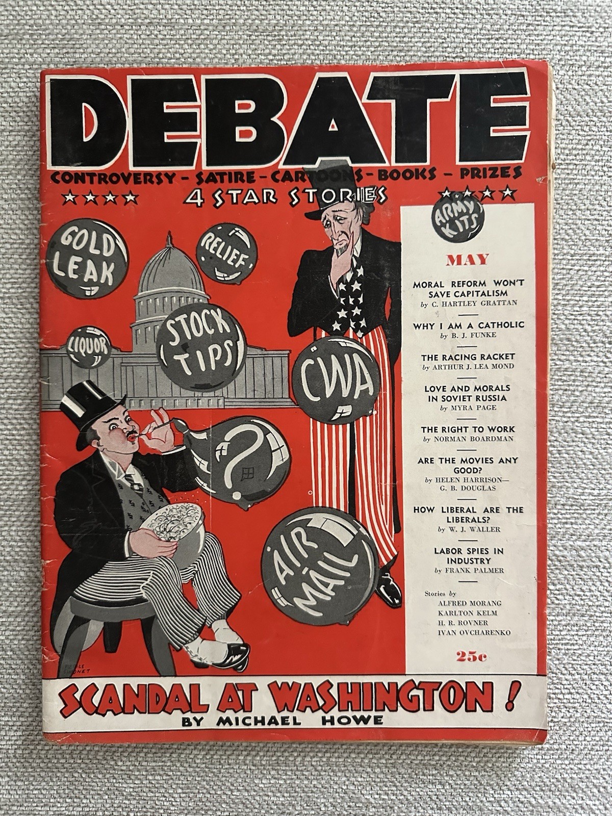 Vintage Rare Book/Magazine Political Satire Debate May 1934 Vol. 1 No. 4 Vintage Rare Book/Magazine Political Satire Debate May 1934 Vol. 1 No. 4