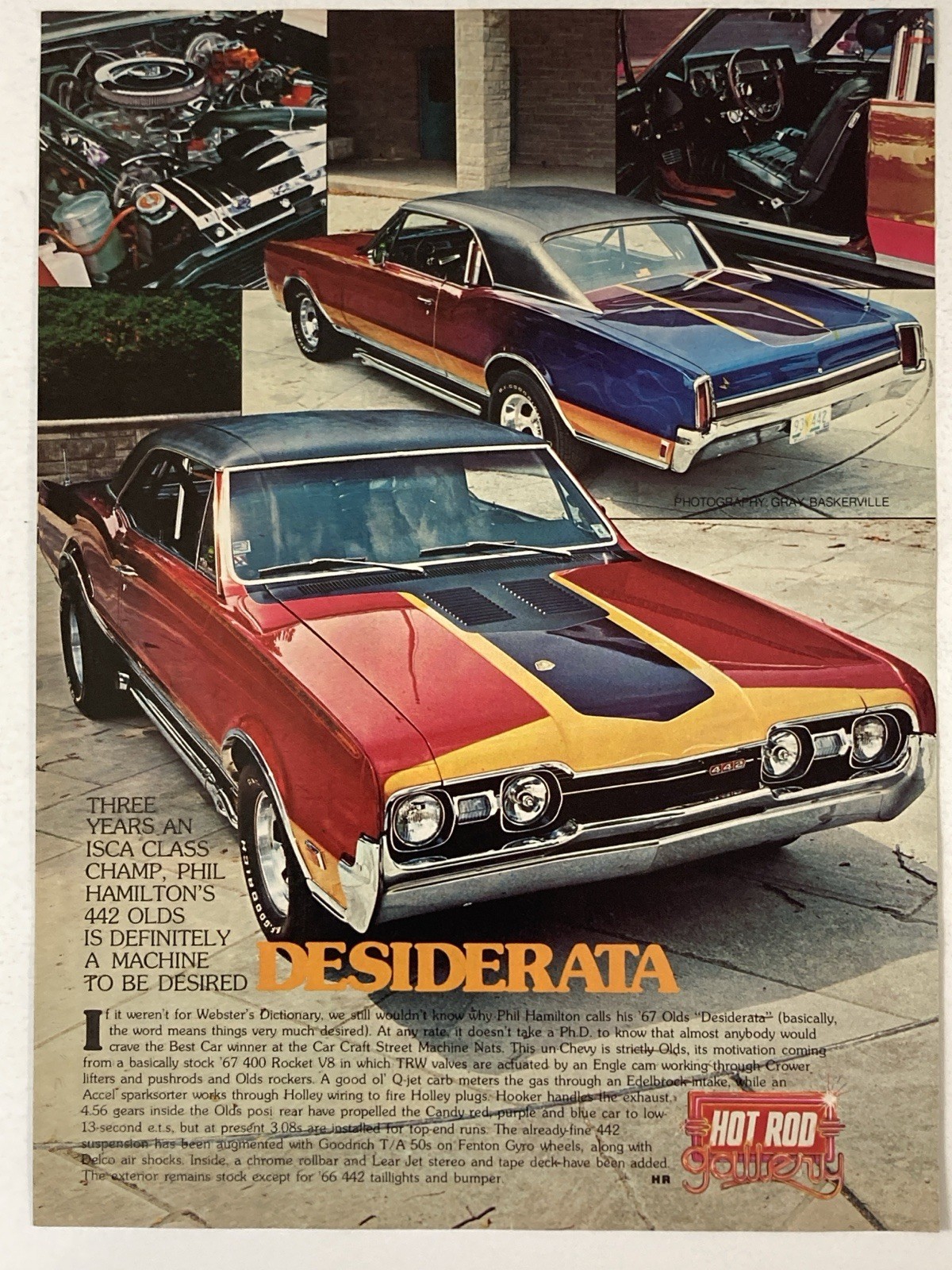 1978 Hot Rod Gallery Desiderata Print Ad Oldsmobile 442 ISCA Class Champion 1978 Hot Rod Gallery Desiderata Print Ad Oldsmobile 442 ISCA Class Champion
