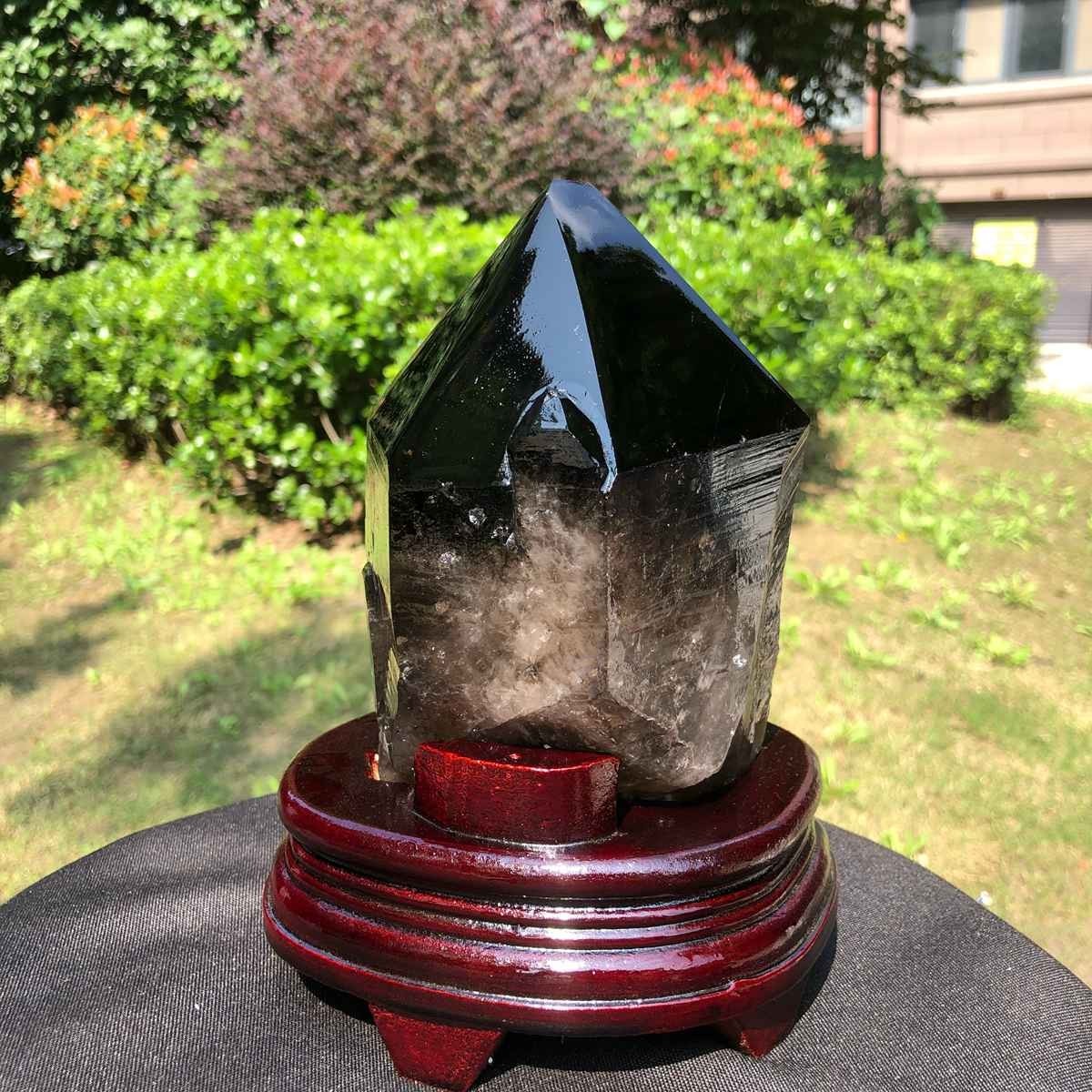 4.9LB Healing Natural Smoky Quartz Specimen+Base Raw Crystal Collection